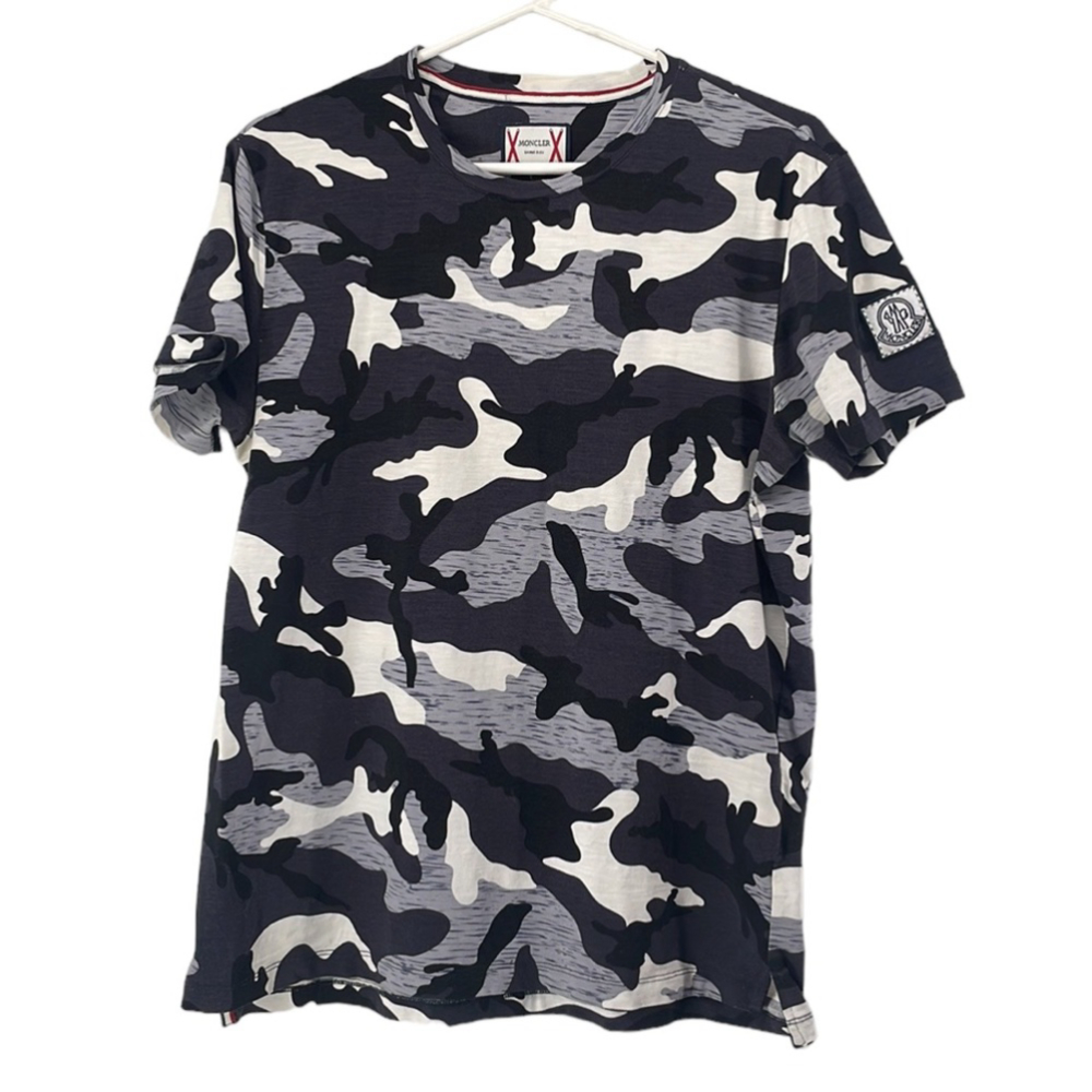 Moncler gamme bleu t shirt blue camo streetwear luxury sz xxl